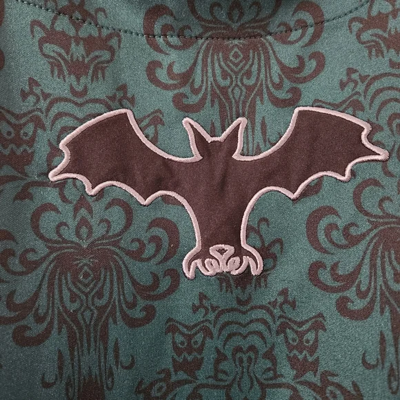 Disney Dark Green Shorts Overalls with Bat Design - Picture 5 of 7